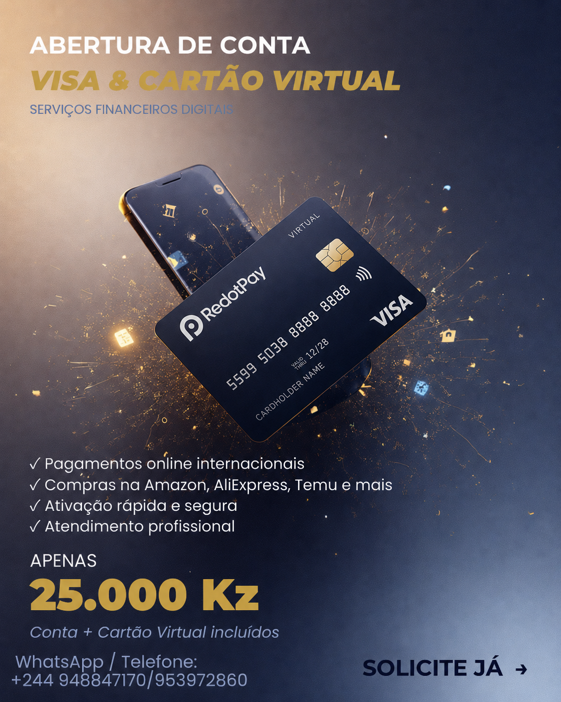 Vou Criar a sua Conta VISA e Ativar o Seu Cartão 